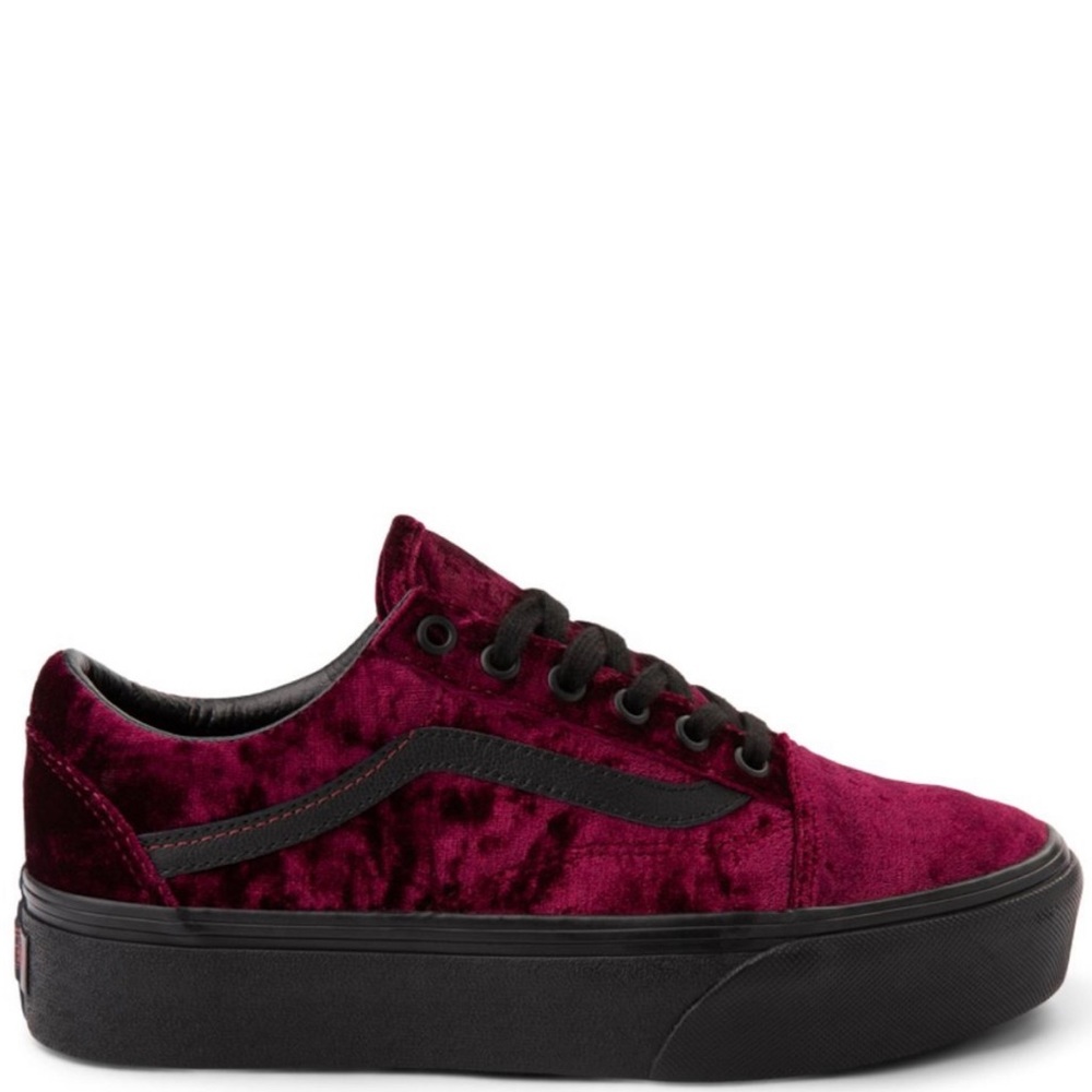 Vans Old Skool Velvet Platform Skate Shoe - Burnt Russet